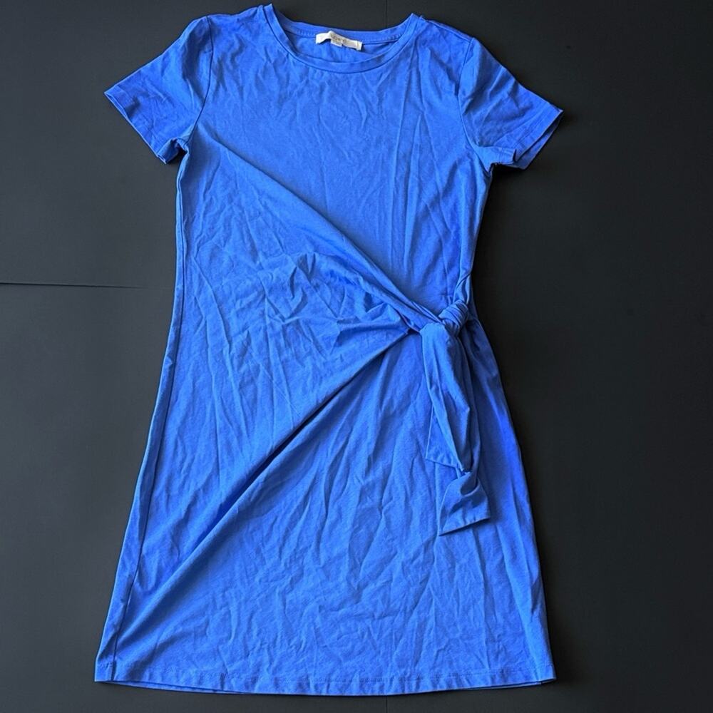 LOFT  woman’s Size S Blue Midi Dress with Tie Detail